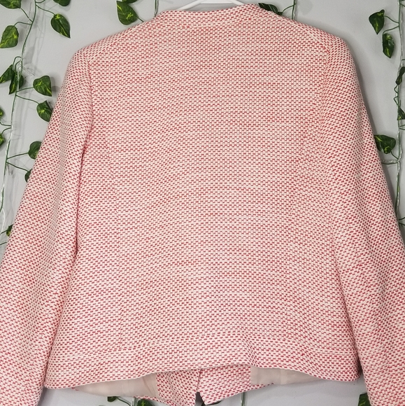 Classiques Entier Red Tweed Petite Lrg Moto Blazer Office Jacket Zip Ope… - Picture 12 of 12